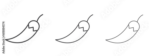 Chilli icon - editable stroke vector illustration