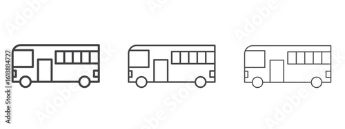 Bus coach icon - editable stroke vector illustration
