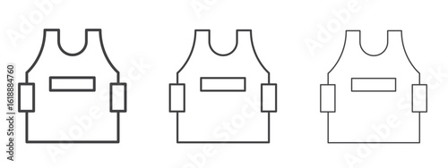 Bulletproof vest icon - editable stroke vector illustration