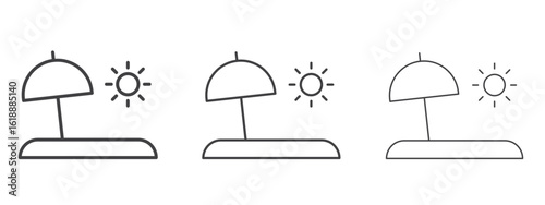 Beach icon - editable stroke vector illustration