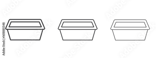 Aluminum foil food container icon - editable stroke vector illustration