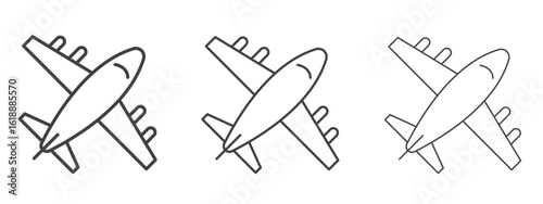 Airplane icon - editable stroke vector illustration
