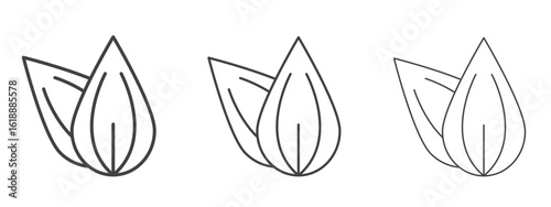 Almond icon - editable stroke vector illustration