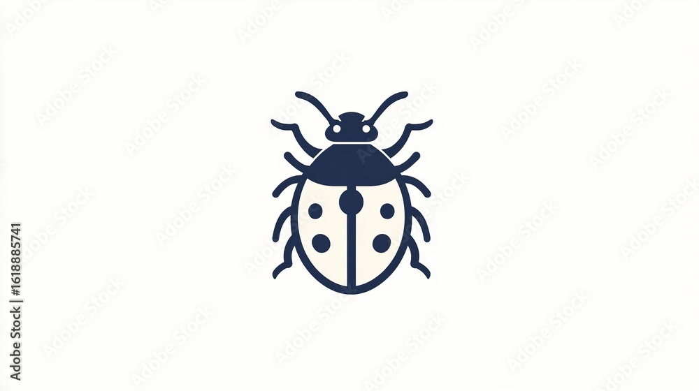 Fototapeta premium Simple ladybug icon on transparent background