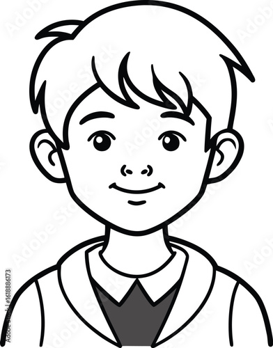student avatar flat vector line art white background curious glance