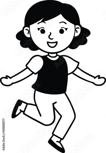 student avatar flat vector line art white background serious look