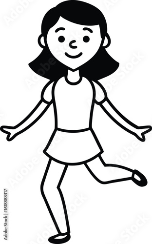 student avatar flat vector line art white background friendly face