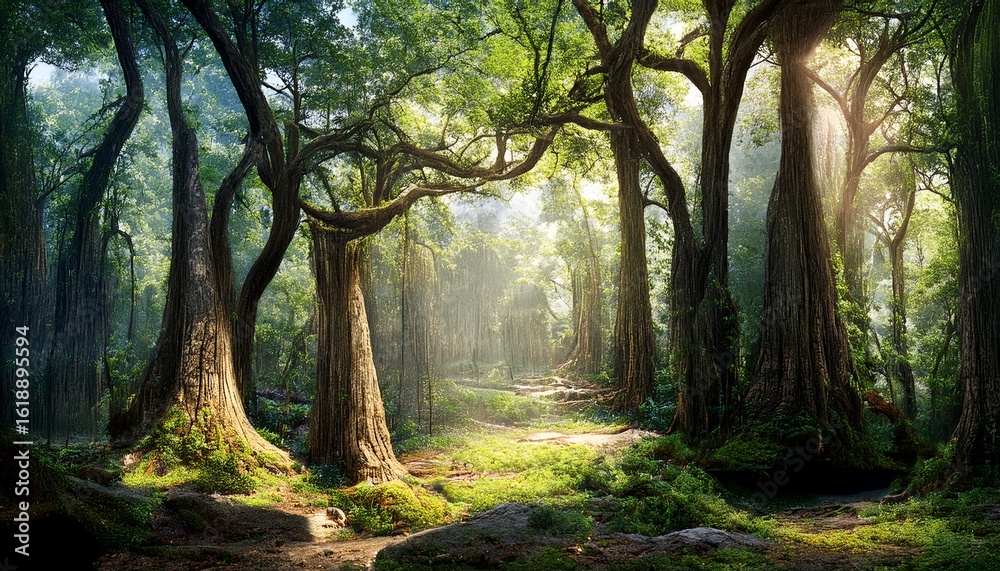 Obraz premium imagine a forest where the trees migrate