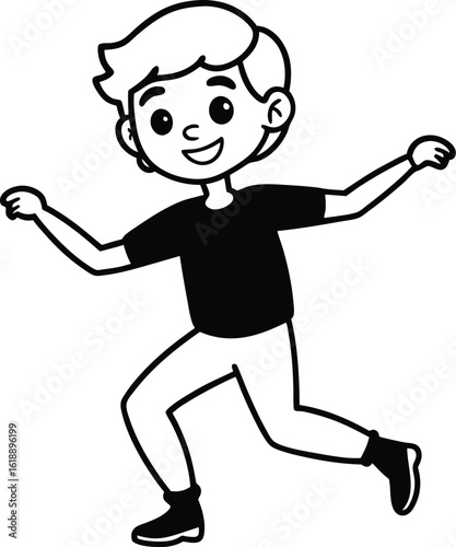 student avatar flat vector line art white background happy face