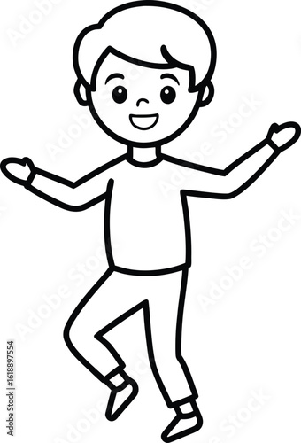 student avatar flat vector line art white background gentle laugh