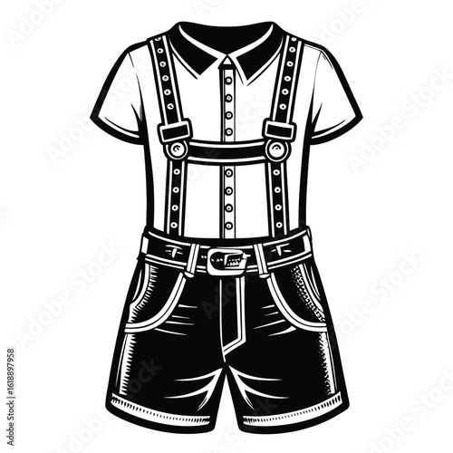Traditional german lederhosen outfit shorts