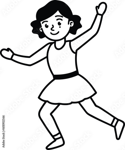 student avatar flat vector line art white background calm and relaxed