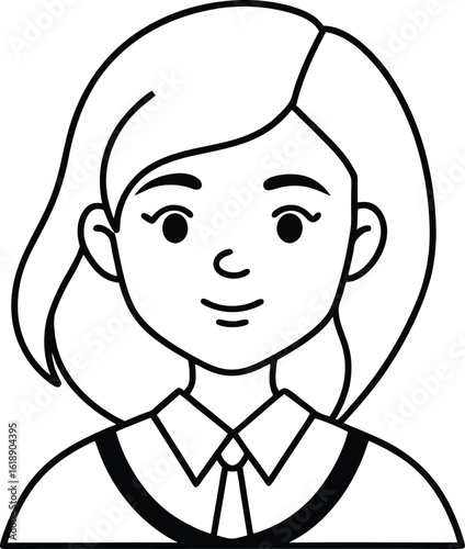student avatar flat vector line art white background surprised glance