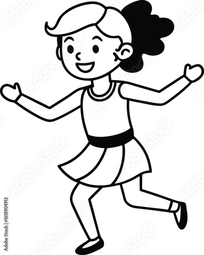 student avatar flat vector line art white background looking left