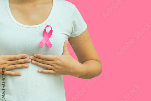 Wallpaper Mural Pink breast cancer awareness ribbon. October Breast cancer awareness month. Healthcare and medicine concept.  Torontodigital.ca