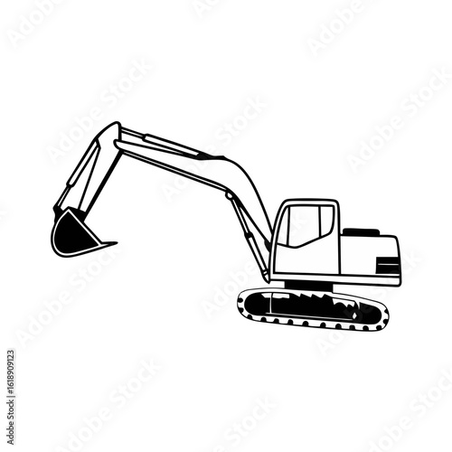 excavator equipment on a transparent background