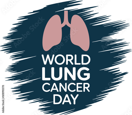 World lung cancer day awareness with lungs silhouette
