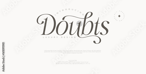 Minimal luxury font alphabet logo.  Typography elegant classic lettering serif fonts decorative wedding vintage retro logos, design for fashion, beauty shop and brand. vector illustration