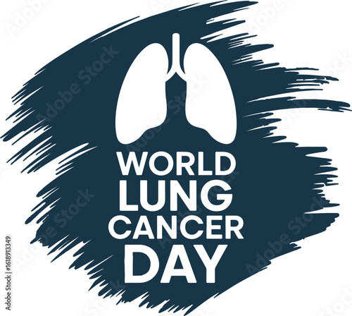 World lung cancer day awareness graphic with lungs symbol