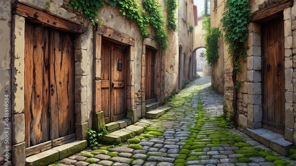 Obraz premium Quaint European alleyway (1)