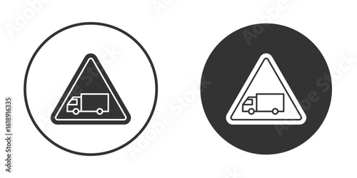 Truck warning signs, flat vector simple element illustration from editable concept
