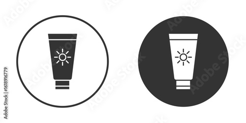 Suntan cream icon, flat vector simple element illustration from editable concept