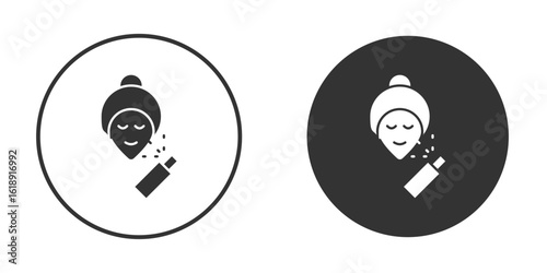 Spray on face icon, flat vector simple element illustration from editable concept
