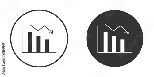 Reduction chart icon, flat vector simple element illustration from editable concept