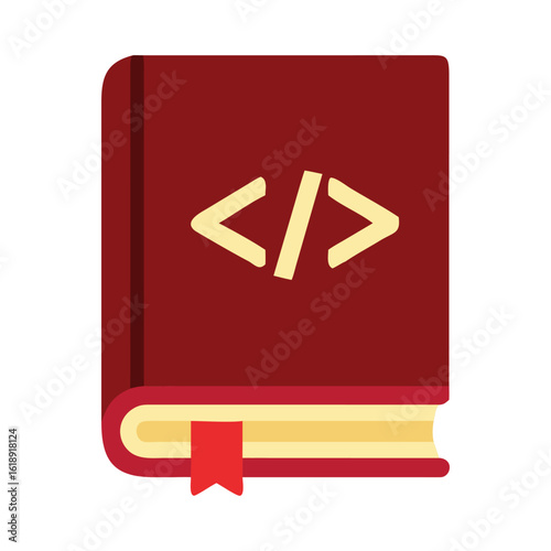Red Code Book Vector Illustration for Education and Programming