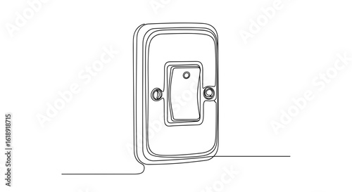 Simple light switch illustration in minimalist line art style  