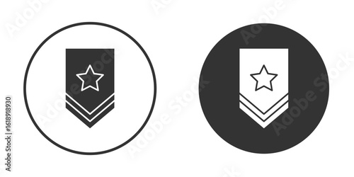 Military rank badge icon, flat vector simple element illustration from editable concept