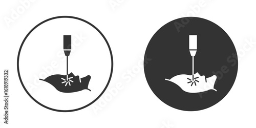 Laser anti aging beauty icon, flat vector simple element illustration from editable concept