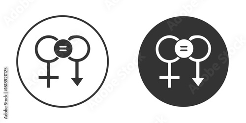 Gender equality icon, flat vector simple element illustration from editable concept