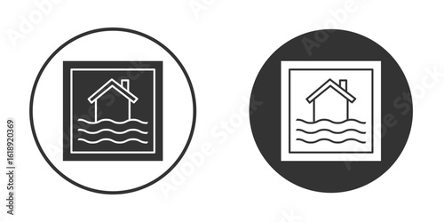 Flood disaster signs, flat vector simple element illustration from editable concept