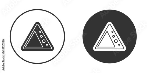 Falling rocks or debris warning road signs, flat vector simple element illustration from editable concept