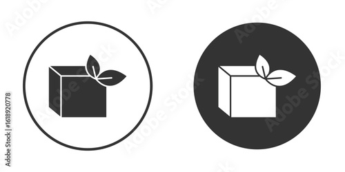 Eco packaging icon, flat vector simple element illustration from editable concept
