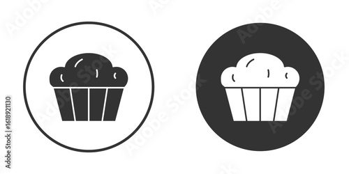 Cupcake icon, flat vector simple element illustration from editable concept
