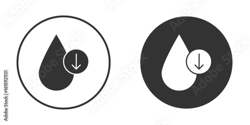Crude oil barrel price falling down icon, flat vector simple element illustration from editable concept