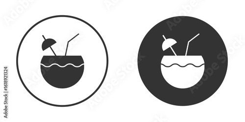 Coconut drink icon, flat vector simple element illustration from editable concept