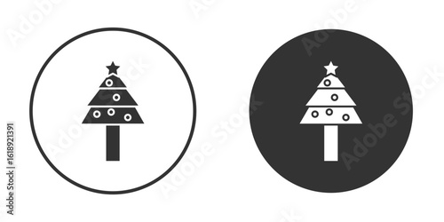 Christmas tree icon, flat vector simple element illustration from editable concept