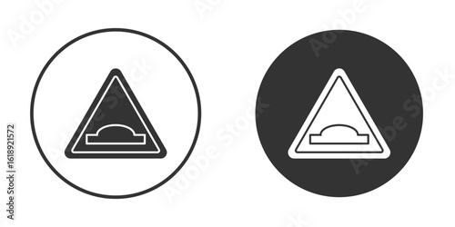 Caution speed Ramps signs, flat vector simple element illustration from editable concept