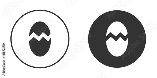 Broken egg icon, flat vector simple element illustration from editable concept