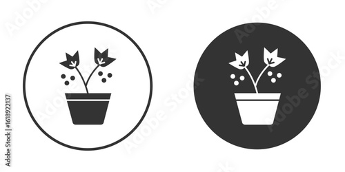 Berry shrubs and vines icon, flat vector simple element illustration from editable concept