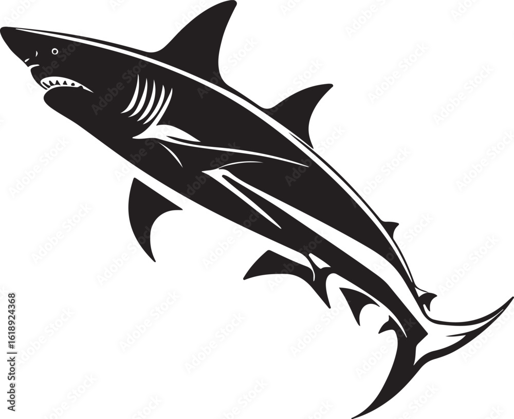 Obraz premium shark fish silhouette