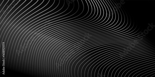 3D Vector wave lines pattern smooth curve flowing dynamic white light isolated on black background for concept of technology, digital, communication, science, music , vector, illustration,