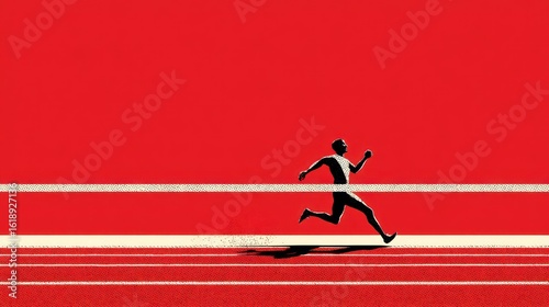 Silhouette runner crossing finish line