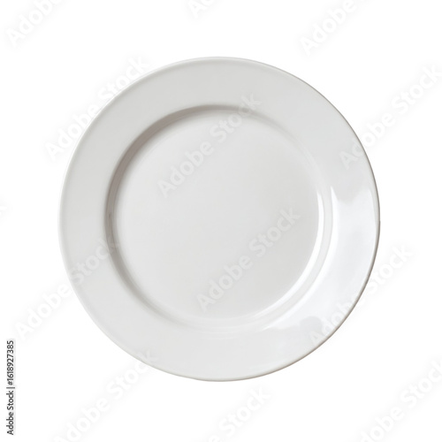 White dinner plate isolated on a transparent background