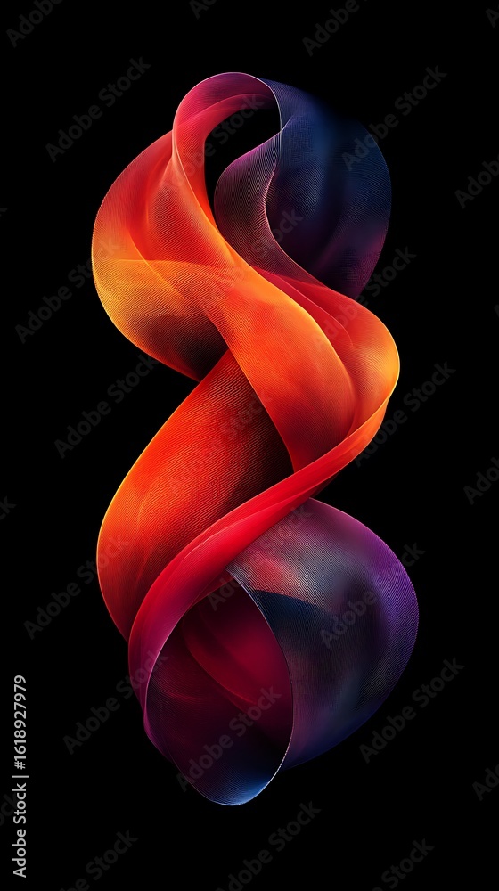 Naklejka premium Abstract flowing ribbon bright color motion photos