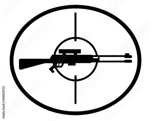 Sniper rifle crosshairs target silhouette symbol