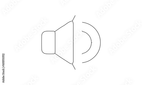 Speaker Emitting Sound Waves Line Drawing Illustration